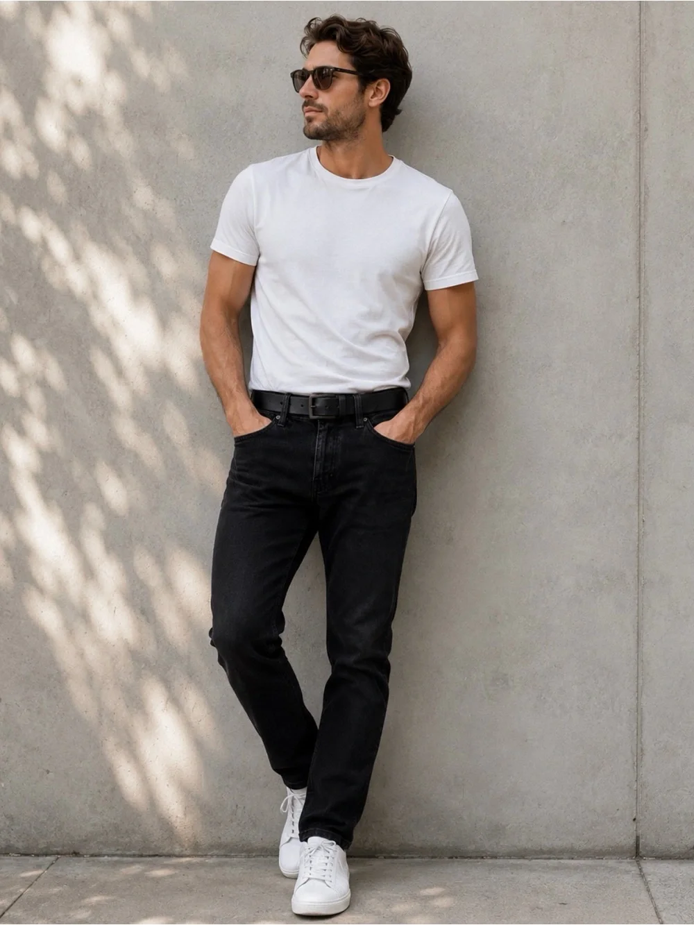 NWT Black PU Leather Belt | Matte Black Buckle | Modern Minimalist Style